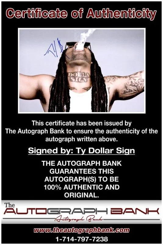 Ty Dolla — Ty Dolla authentic signed RAPPER 10x15 photo W/ Certificate Autographed (B8), image 2