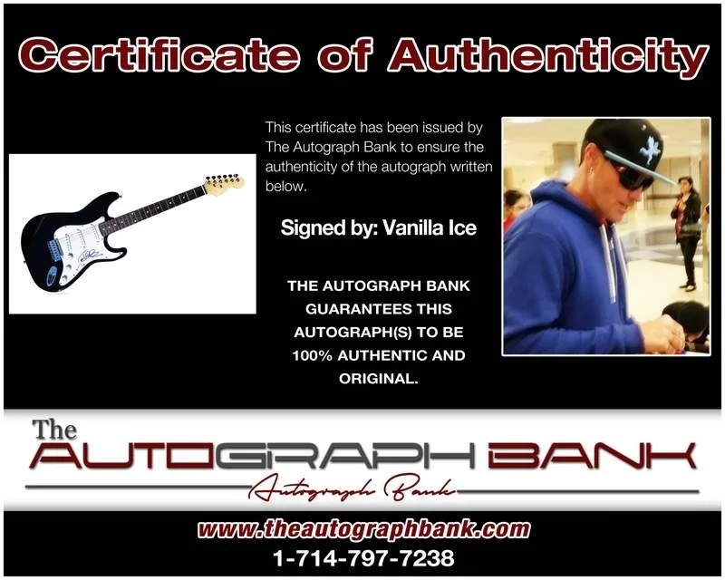 Vanilla Ice — Vanilla Ice authentic signed rap electric guitar W/Cert Autographed A0028, image 2