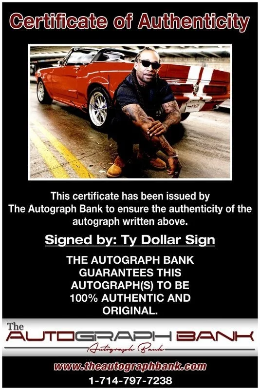 Ty Dolla — Ty Dolla authentic signed RAPPER 10x15 photo W/ Certificate Autographed (B6), image 2