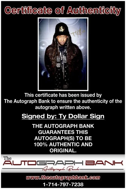 Ty Dolla — Ty Dolla authentic signed RAPPER 10x15 photo W/ Certificate Autographed (B2), image 2