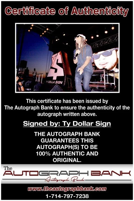 Ty Dolla — Ty Dolla authentic signed RAPPER 10x15 photo W/ Certificate Autographed (B7), image 2