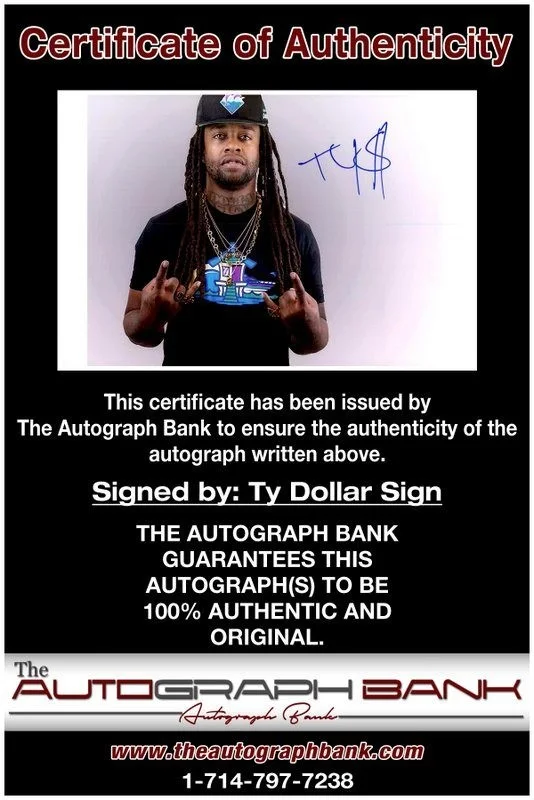 Ty Dolla — Ty Dolla authentic signed RAPPER 10x15 photo W/ Certificate Autographed (B5), image 2