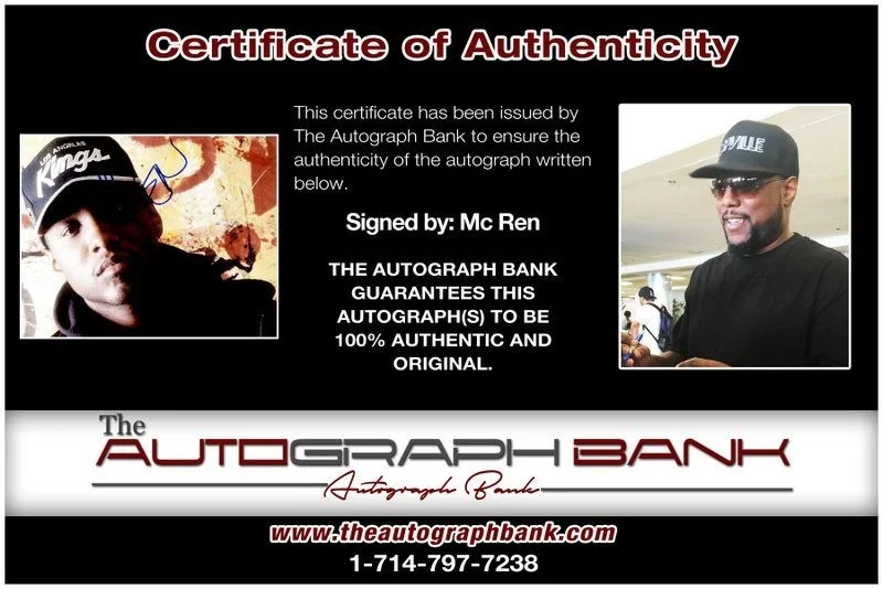 Mc Ren — Mc Ren N.W.A. authentic signed RAPPER 10x15 photo W/ Certificate Autographed B2, изображение 2