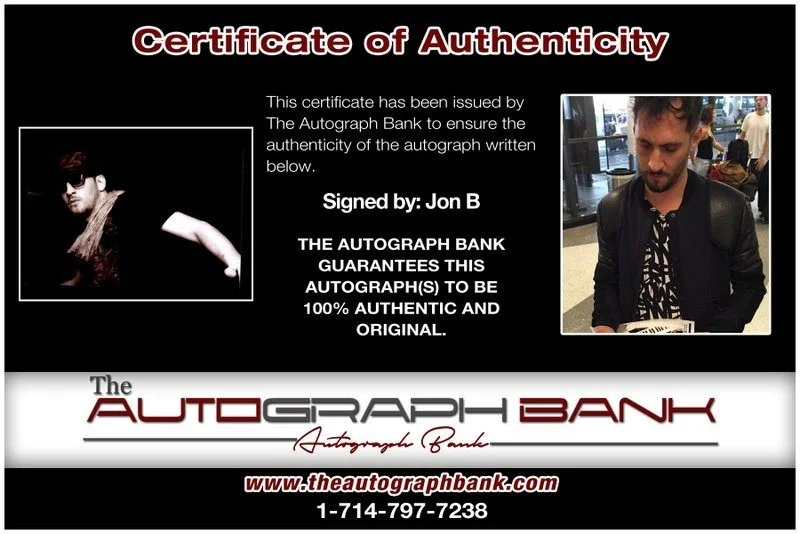 Jon B — Jon B authentic signed RAPPER 10x15 photo W/ Certificate Autographed (B8), image 2