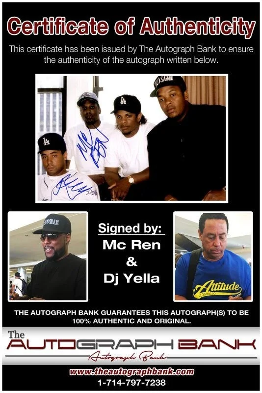 Mc Ren — Mc Ren & Dj Yella N.W.A. authentic signed 10x15 photo W/ Certificate B6, изображение 2