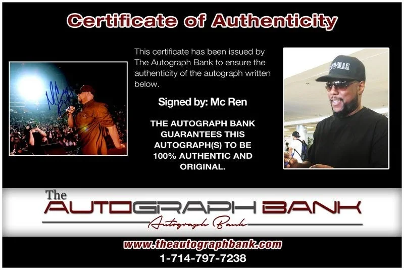 Mc Ren — Mc Ren N.W.A. authentic signed RAPPER 10x15 photo W/ Certificate Autographed B4, image 2