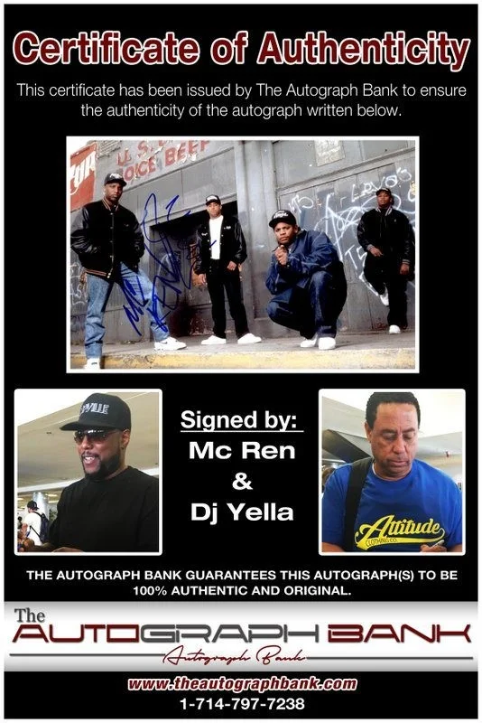 Mc Ren — Mc Ren & Dj Yella N.W.A. authentic signed 10x15 photo W/ Certificate B8, изображение 2