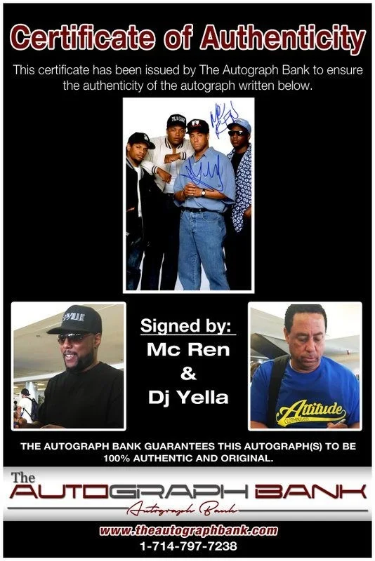 Mc Ren — Mc Ren & Dj Yella N.W.A. authentic signed 10x15 photo W/ Certificate B7, изображение 2