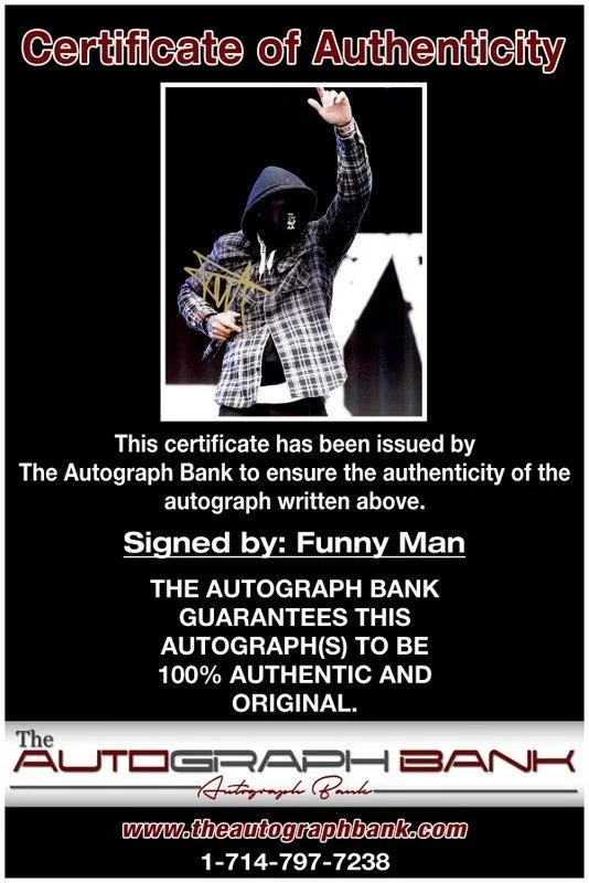 Funny Man — Funny Man Hollywood Undead authentic signed 10x15 photo W/ Certificate B6, image 2