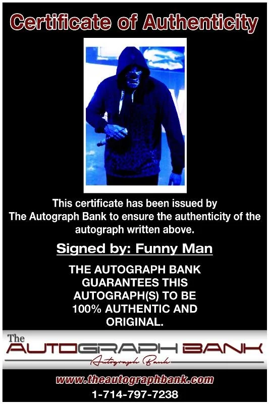 Funny Man — Funny Man Hollywood Undead authentic signed 10x15 photo W/ Certificate B7, изображение 2