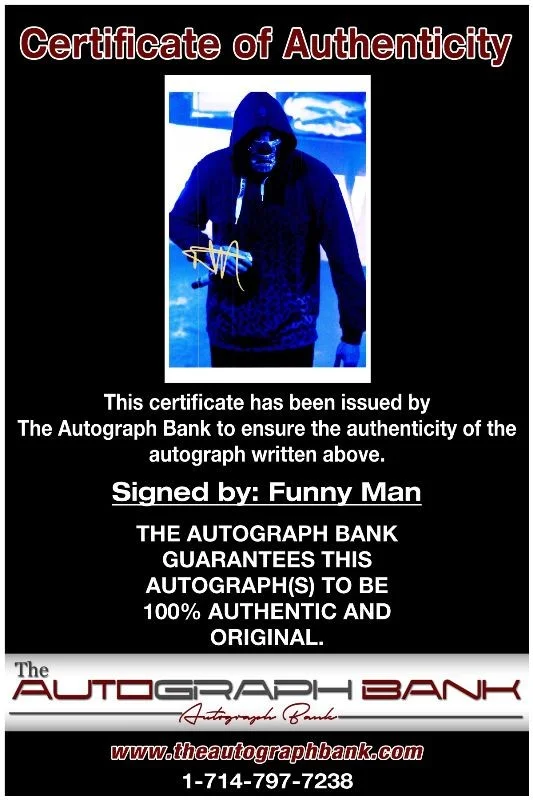 Funny Man — Funny Man Hollywood Undead authentic signed 10x15 photo W/ Certificate B3, изображение 2