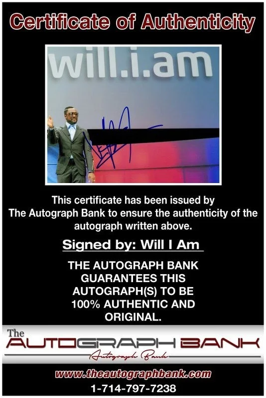 Will I Am — Will I Am authentic signed RAPPER 8x10 photo W/ Certificate Autographed (A3), image 2