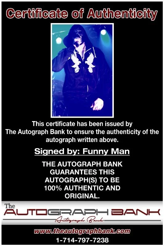 Funny Man — Funny Man Hollywood Undead authentic signed 10x15 photo W/ Certificate B8, изображение 2