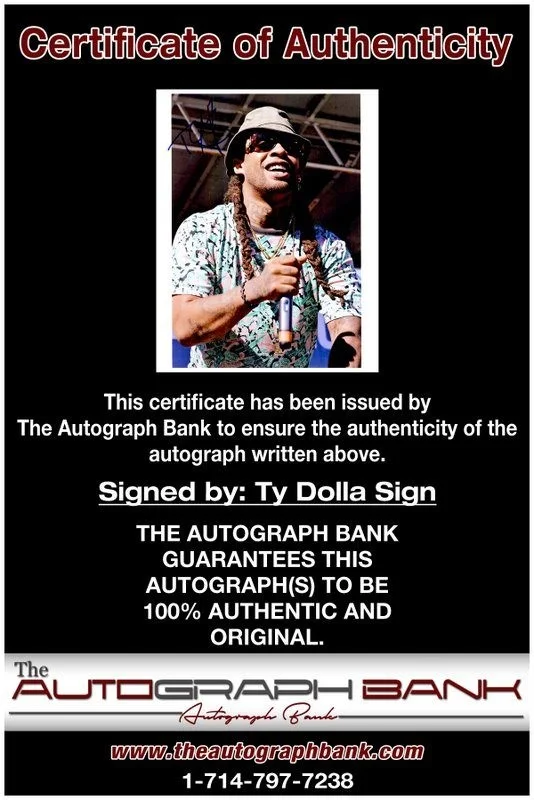 Ty Dolla — Ty Dolla authentic signed RAPPER 8x10 photo W/ Certificate Autographed (A2), image 2