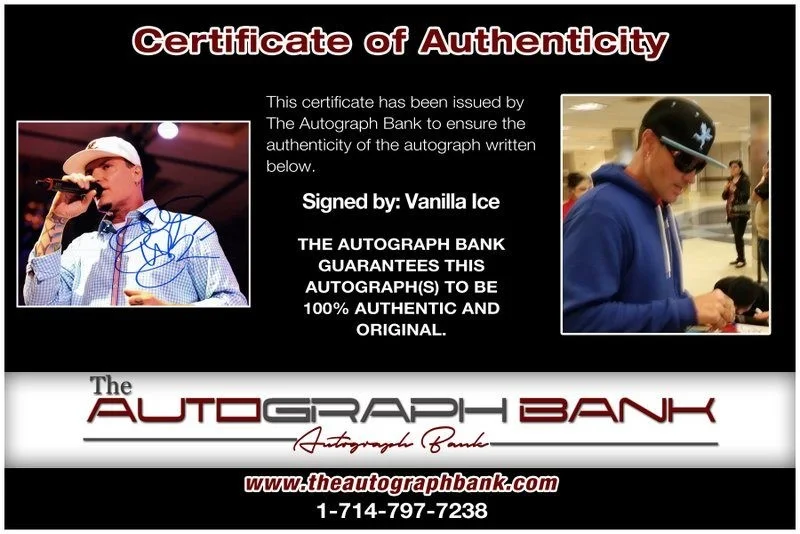 Vanilla Ice — Vanilla Ice authentic signed RAPPER 8x10 photo W/ Certificate Autographed (A12), image 2