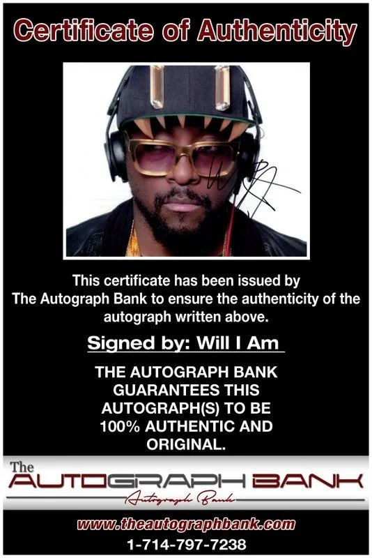 Will I Am — Will I Am authentic signed RAPPER 8x10 photo W/ Certificate Autographed (A2), image 2