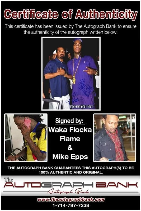 Waka Flocka — Waka Flocka & Mike Epps authentic signed rap 8x10 photo W/Cert Autographed A0001, изображение 2