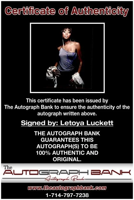 Letoya Luckett — Letoya Luckett Destiny's Child authentic signed 8x10 photo W/ Certificate A2, изображение 2