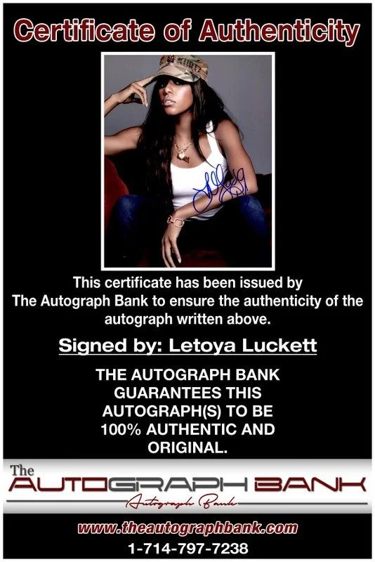 Letoya Luckett — Letoya Luckett Destiny's Child authentic signed 8x10 photo W/ Certificate A9, изображение 2
