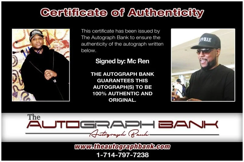 Mc Ren — Mc Ren N.W.A. authentic signed RAPPER 8x10 photo W/ Certificate Autographed (A7), image 2