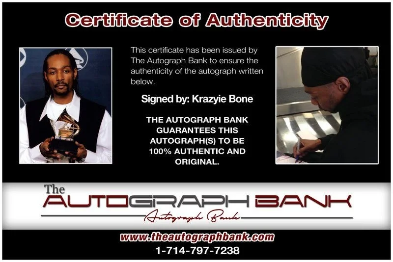 Krazyie Bone — Krayzie Bone Thugs N Harmony authentic signed 8x10 photo W/ Certificate A14, image 2