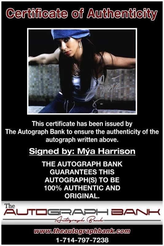 Mya Harrison — Mya Harrison authentic signed rap 8x10 photo W/Certificate Autographed (A00049), изображение 2