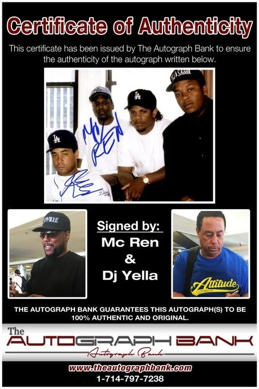 Mc Ren — Mc Ren & Dj Yella N.W.A. authentic signed 8x10 photo W/ Certificate A14, изображение 2