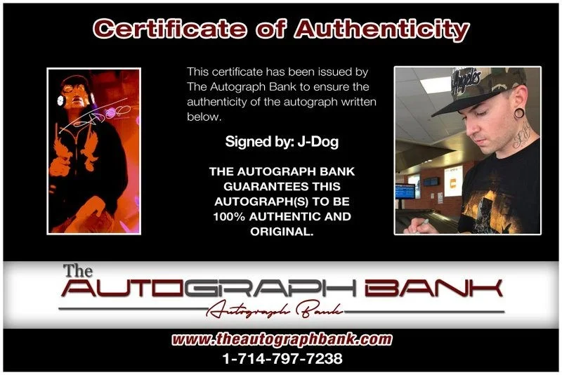 J-Dog — J-Dog Hollywood Undead authentic signed RAPPER 10x15 photo W/Cert Autographed B5, изображение 2
