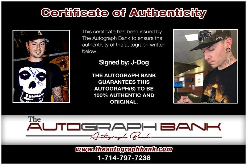 J-Dog — J-Dog Hollywood Undead authentic signed RAPPER 8x10 photo W/Cert Autographed A35, изображение 2