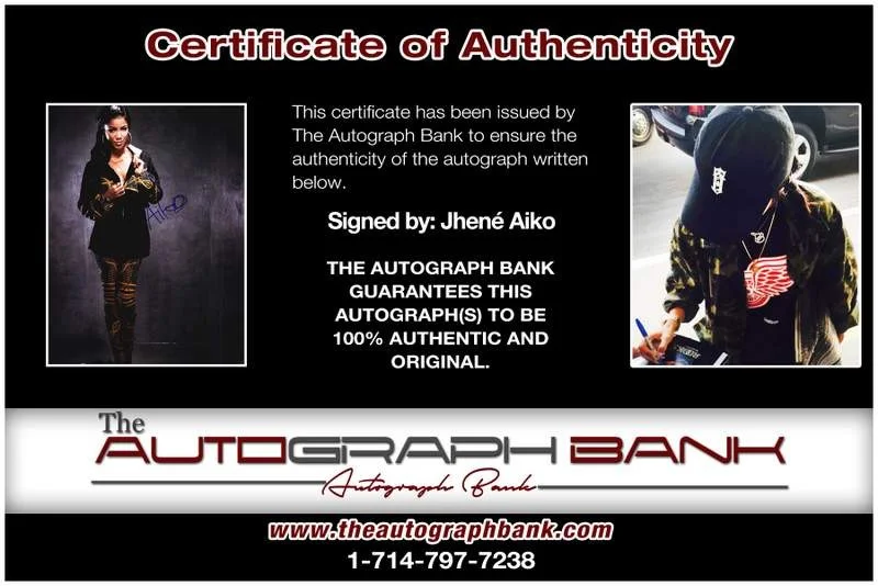 Jhene Aiko — Jhene Aiko authentic signed rap 8x10 photo W/Certificate Autographed (A00827), image 2