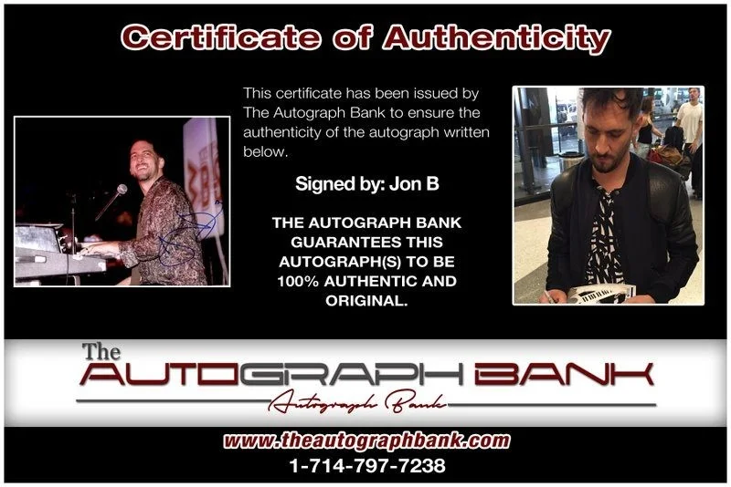Jon B — Jon B authentic signed RAPPER 8x10 photo W/ Certificate Autographed (A6), image 2