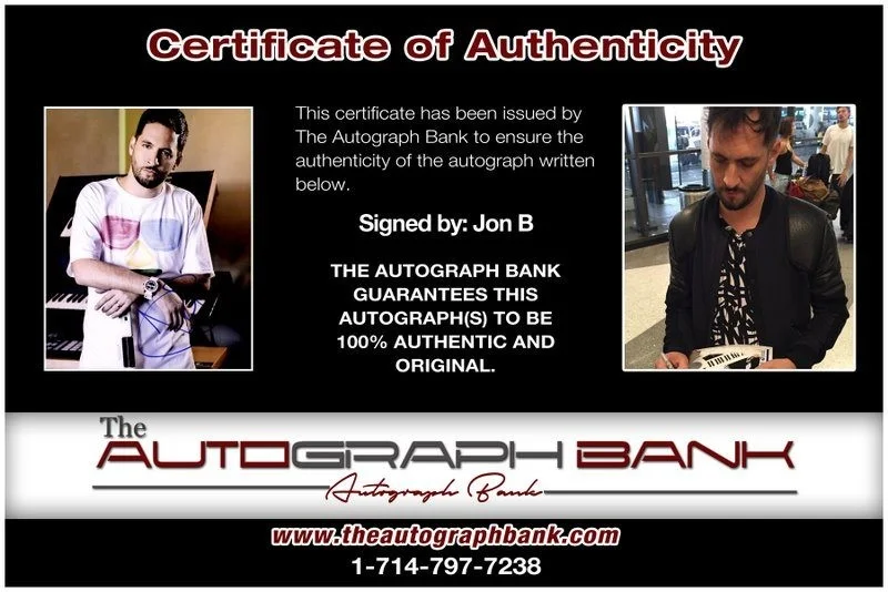 Jon B — Jon B authentic signed RAPPER 8x10 photo W/ Certificate Autographed (A19), image 2