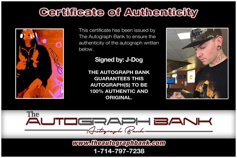J-Dog — J-Dog Hollywood Undead authentic signed RAPPER 8x10 photo W/Cert Autographed A31, image 2