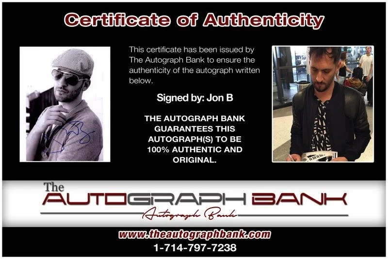 Jon B — Jon B authentic signed RAPPER 8x10 photo W/ Certificate Autographed (A11), image 2