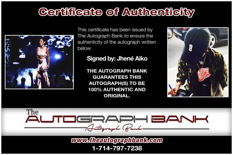 Jhene Aiko — Jhene Aiko authentic signed rap 8x10 photo W/Certificate Autographed (A00785), изображение 2