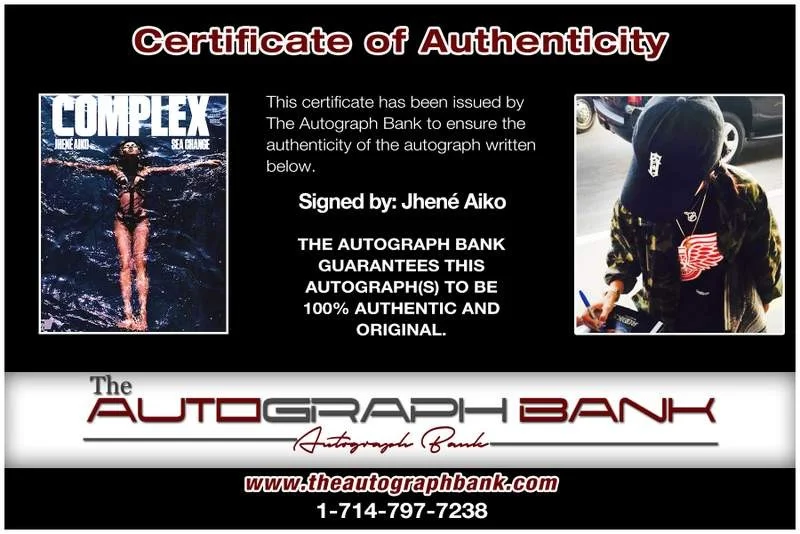 Jhene Aiko — Jhene Aiko authentic signed rap 8x10 photo W/Certificate Autographed (A00807), image 2