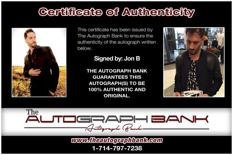 Jon B — Jon B authentic signed RAPPER 8x10 photo W/ Certificate Autographed (A17), image 2