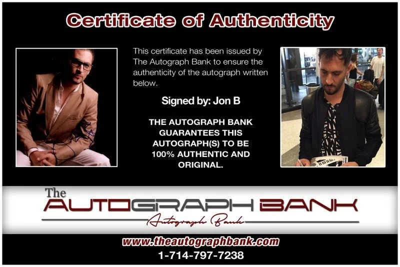 Jon B — Jon B authentic signed RAPPER 8x10 photo W/ Certificate Autographed (A9), image 2