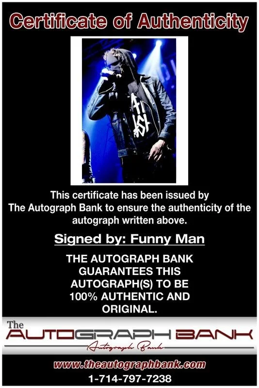 Funny Man — Funny Man Hollywood Undead authentic signed 8x10 photo W/ Certificate A6, изображение 2