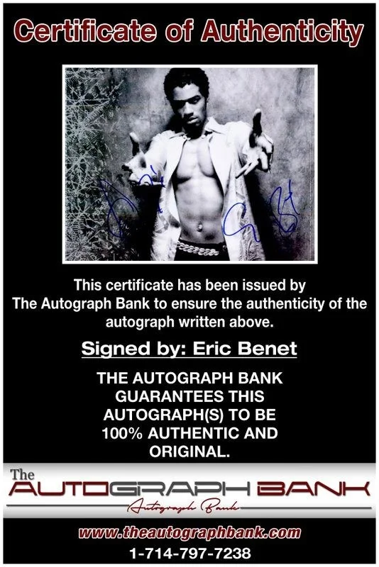 Eric Benet — Eric Benet authentic signed RAPPER 8x10 photo W/ Certificate Autographed (A7), image 2