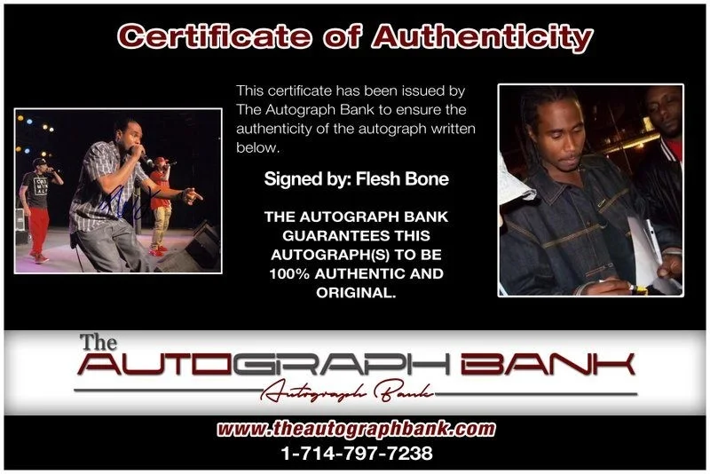 Flesh Bone — Flesh Bone Thugs N Harmony authentic signed 8x10 photo W/ Certificate A11, image 2