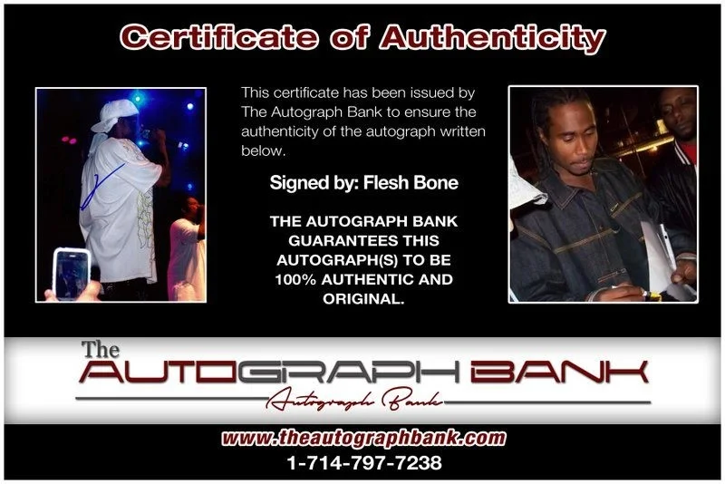 Flesh Bone — Flesh Bone Thugs N Harmony authentic signed 8x10 photo W/ Certificate A2, image 2