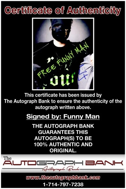 Funny Man — Funny Man Hollywood Undead authentic signed 8x10 photo W/ Certificate A7, image 2