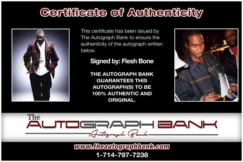 Flesh Bone — Flesh-n-Bone authentic signed rap 8x10 photo W/Certificate Autographed (A0001), image 2