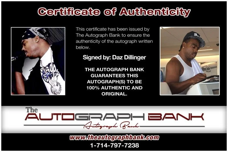 Daz Dillinger — Daz Dillinger Tha Dogg Pound authentic signed 8x10 photo W/ Certificate A33, изображение 2