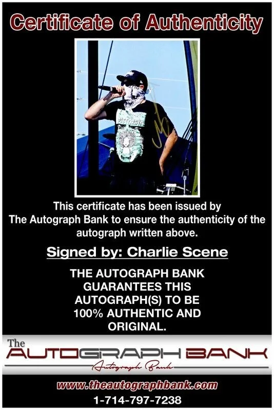 Charlie Scene — Charlie Scene Hollywood Undead authentic signed 8x10 photo W/ Certificate A1, изображение 2