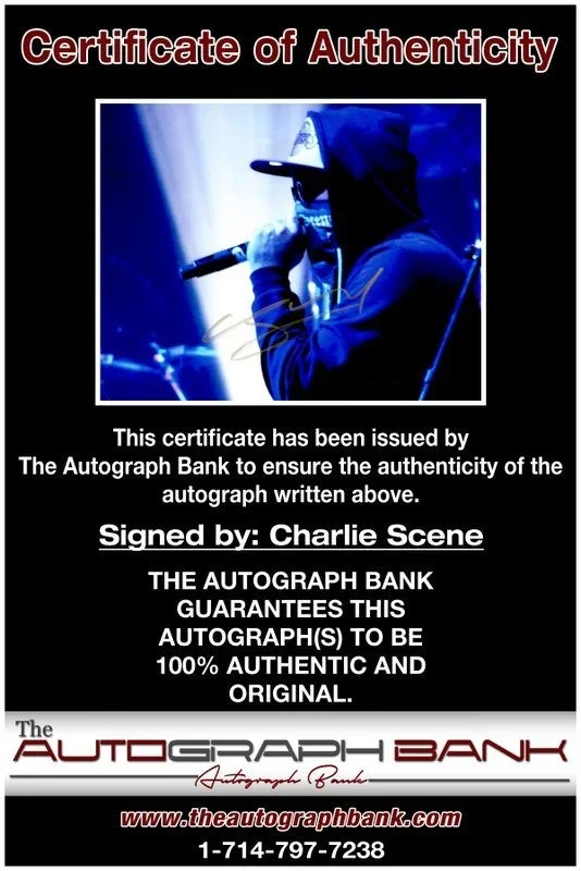 Charlie Scene — Charlie Scene Hollywood Undead authentic signed 8x10 photo W/ Certificate A6, изображение 2