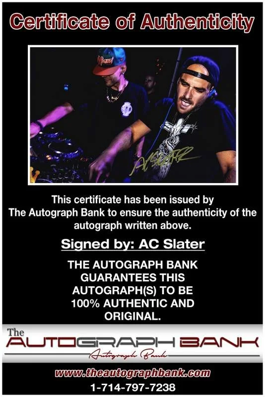 AC Slater — AC Slater authentic signed EDM dj 10X15 photo W/Certificate Autographed (A0004), изображение 2