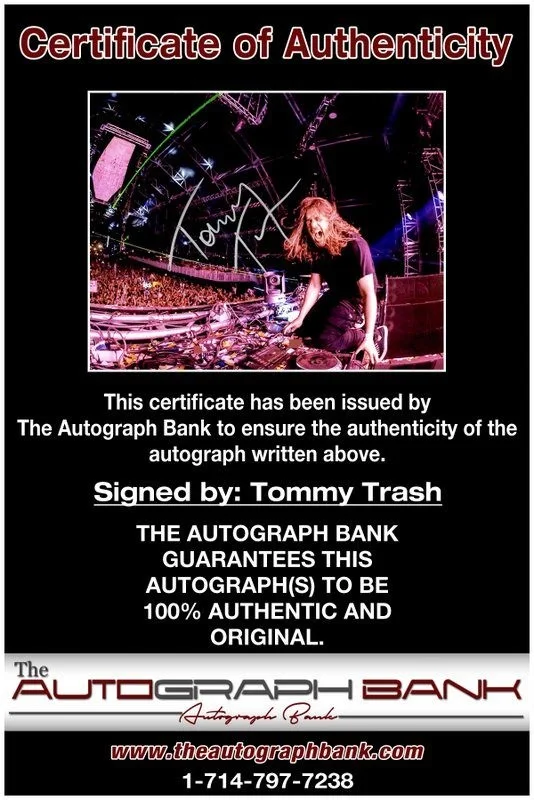 Tommy Trash — Tommy Trash authentic signed DJ 8x10 photo |CERT Autographed EDC Dub step A14, image 2