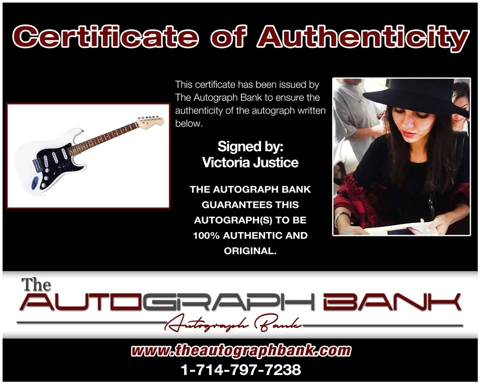 Victoria Justice — Victoria Justice authentic signed electric guitar W/ Certificate Autographed E3, image 2